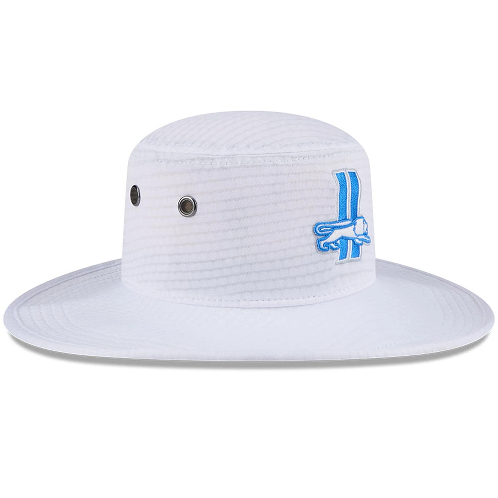 Men's New Era White Detroit Lions 2024 NFL Training Camp Panama Bucket Hat