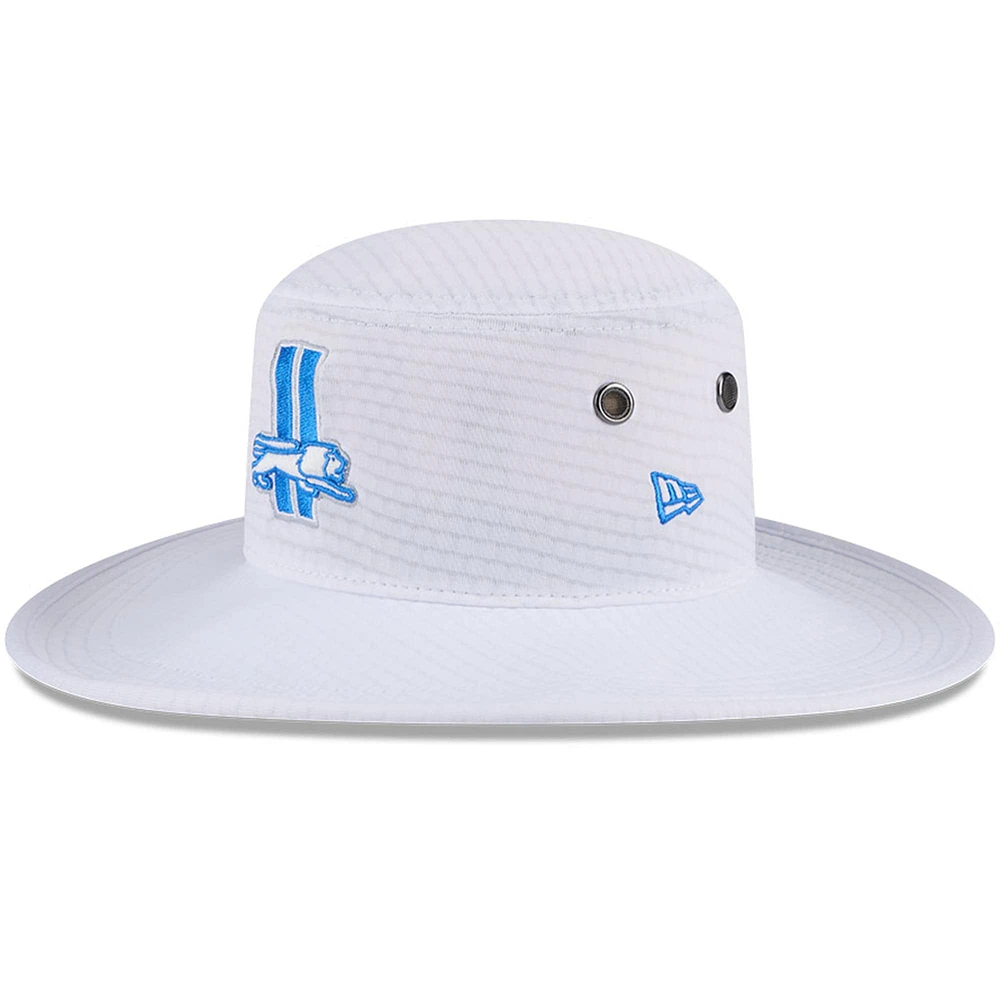 Men's New Era White Detroit Lions 2024 NFL Training Camp Panama Bucket Hat