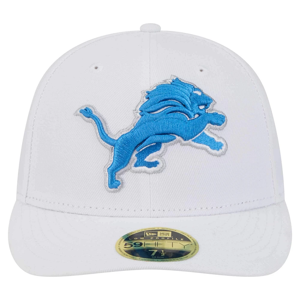 Men's New Era White Detroit Lions Omaha Low Profile 59FIFTY Fitted Hat