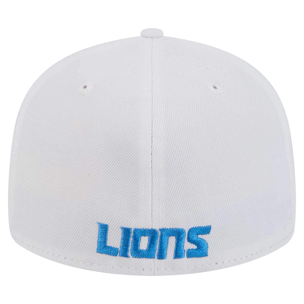 Men's New Era White Detroit Lions Omaha Low Profile 59FIFTY Fitted Hat