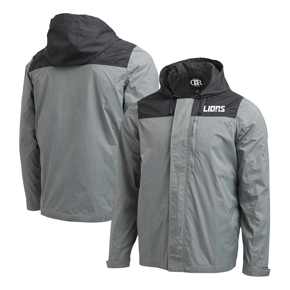 Veste coupe-vent entièrement zippée pour homme de la collection NFL x Darius Rucker Fanatics, gris, Detroit Lions