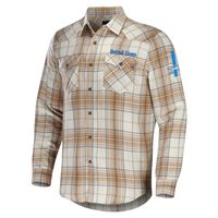 NFL x Darius Rucker Collection by Fanatics Men's NFL x Darius Rucker  Collection by Fanatics Tan Detroit Lions Flannel Long Sleeve Button-Up Shirt