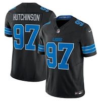 Maillot Nike Aidan Hutchinson pour homme, édition limitée, noir, Detroit Lions, 2e remplaçant Vapor F.U.S.E.