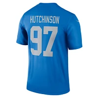 Maillot Nike Aidan Hutchinson bleu pour homme des Lions de Détroit, légende alternative