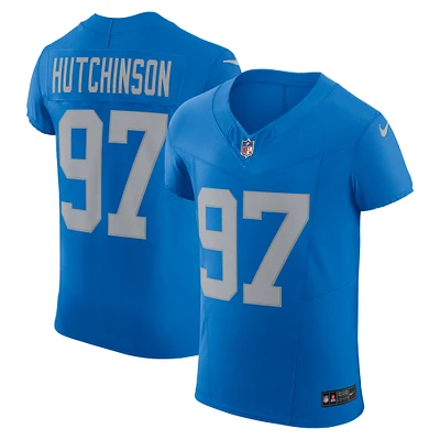 Men's Nike Aidan Hutchinson Blue Detroit Lions Alternate Vapor F.U.S.E. Elite Jersey