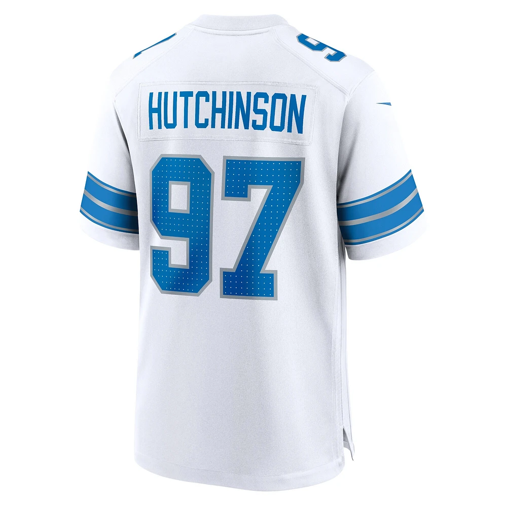 Maillot de match Nike Aidan Hutchinson des Detroit Lions pour homme, blanc