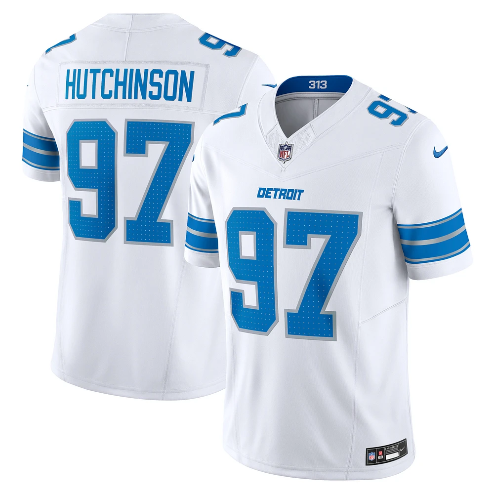 Nike Aidan Hutchinson pour homme Blanc Detroit Lions Vapor F.U.S.E. Maillot limité