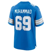 Men's Nike Al-Quadin Muhammad  Blue Detroit Lions Team Game Jersey