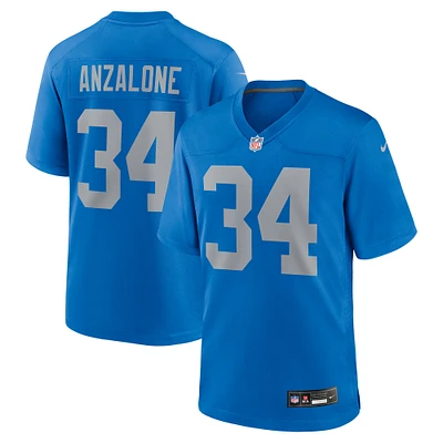 Maillot de match alternatif Nike Alex Anzalone bleu des Lions Détroit pour homme