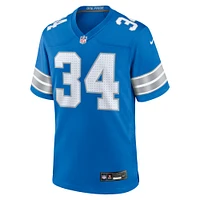 Maillot de match Nike Alex Anzalone pour hommes, bleu, Detroit Lions