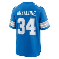 Maillot de match Nike Alex Anzalone pour hommes, bleu, Detroit Lions