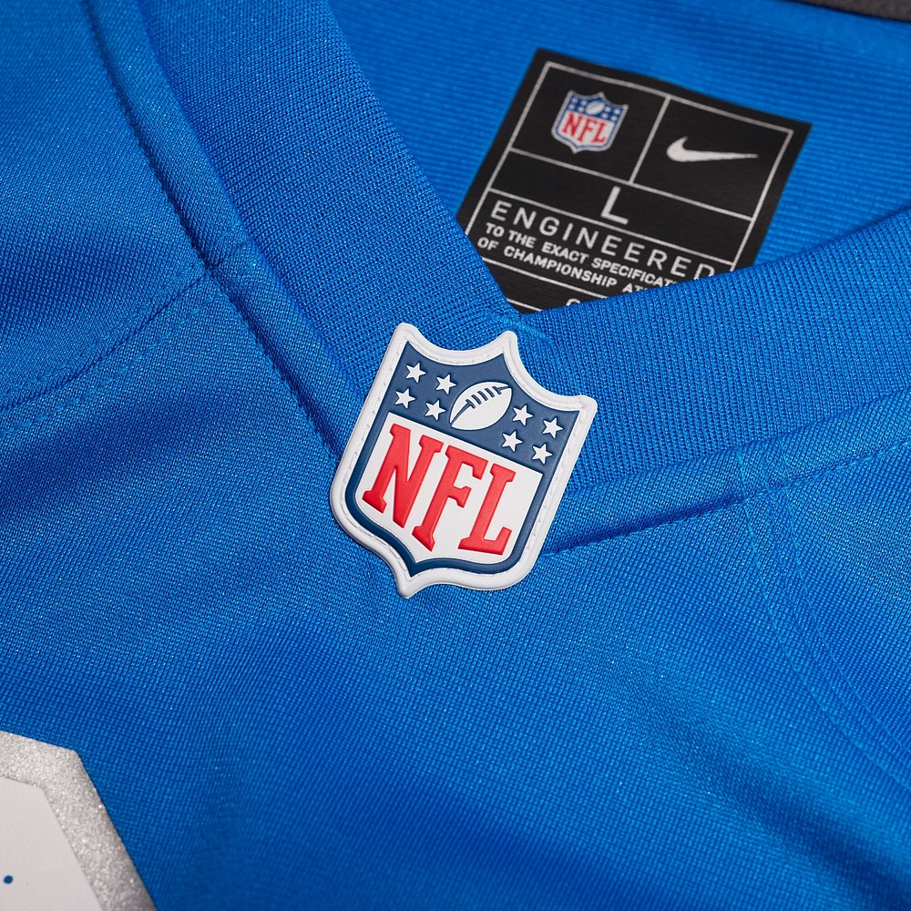 Maillot de match Nike Alex Anzalone pour hommes, bleu, Detroit Lions