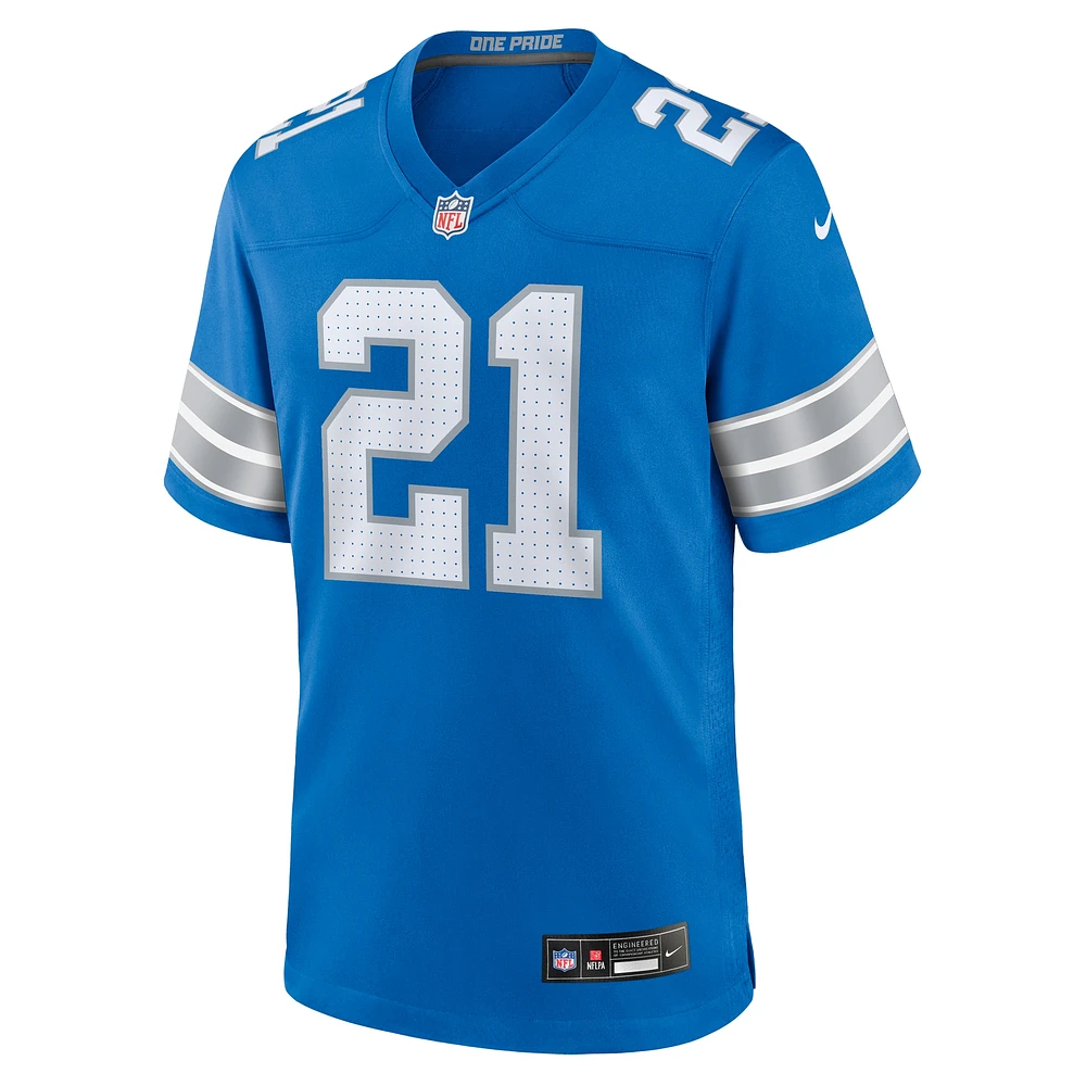 Maillot de match Nike Amik Robertson pour hommes, bleu, Detroit Lions