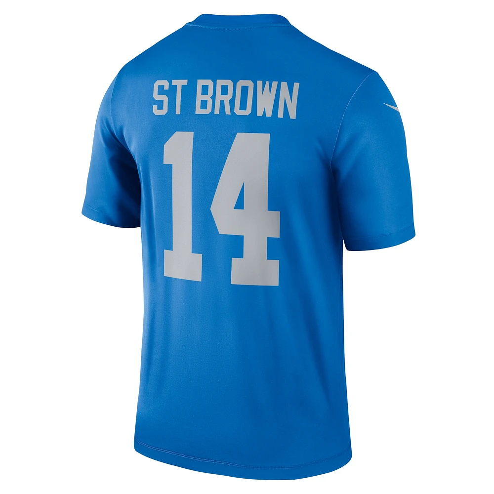 Men's Nike Amon-Ra St. Brown Blue Detroit Lions Alternate Legend Player Performance Top