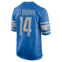 Men's Nike Amon-Ra St. Brown Blue Detroit Lions Game Player Jersey