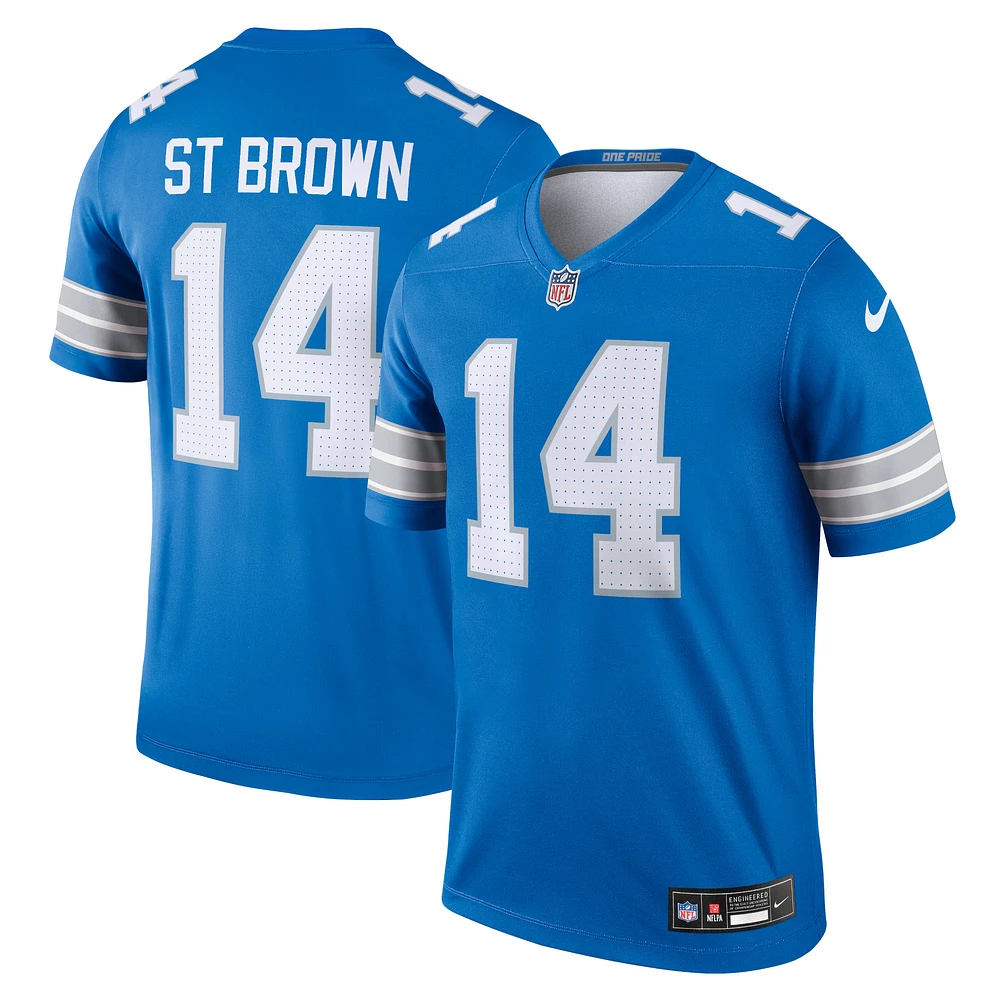 Men's Nike Amon-Ra St. Brown Blue Detroit Lions Team Legend Jersey