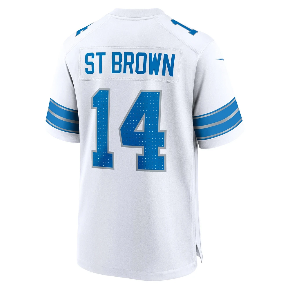 Maillot de match Nike Amon-Ra St. Brown blanc des Detroit Lions pour homme