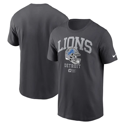 Men's Nike Anthracite Detroit Lions Helmet Essential T-Shirt