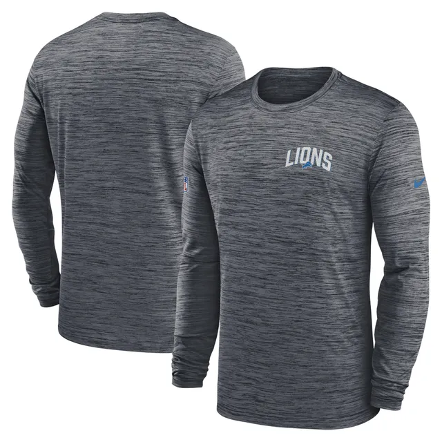 Men's Nike Gray Detroit Lions Sideline Player UV Performance Long Sleeve T- Shirt