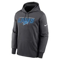 Men's Nike Anthracite Detroit Lions Team Muscle Performance Fleece Pullover Hoodie