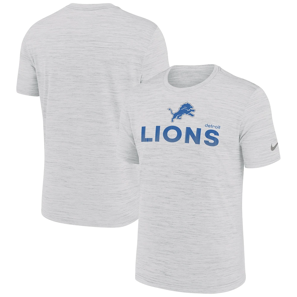 T-shirt Nike Ash Detroit Lions Blitz Velocity Modern Performance pour homme