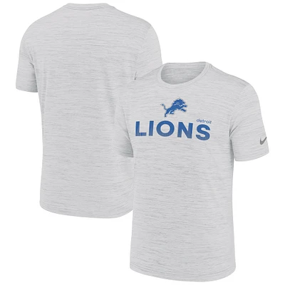 T-shirt Nike Ash Detroit Lions Blitz Velocity Modern Performance pour homme