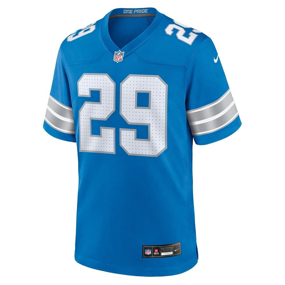 Men's Nike Avonte Maddox  Blue Detroit Lions Team Game Jersey