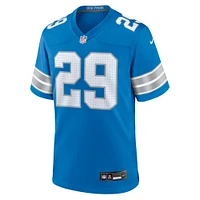 Men's Nike Avonte Maddox  Blue Detroit Lions Team Game Jersey