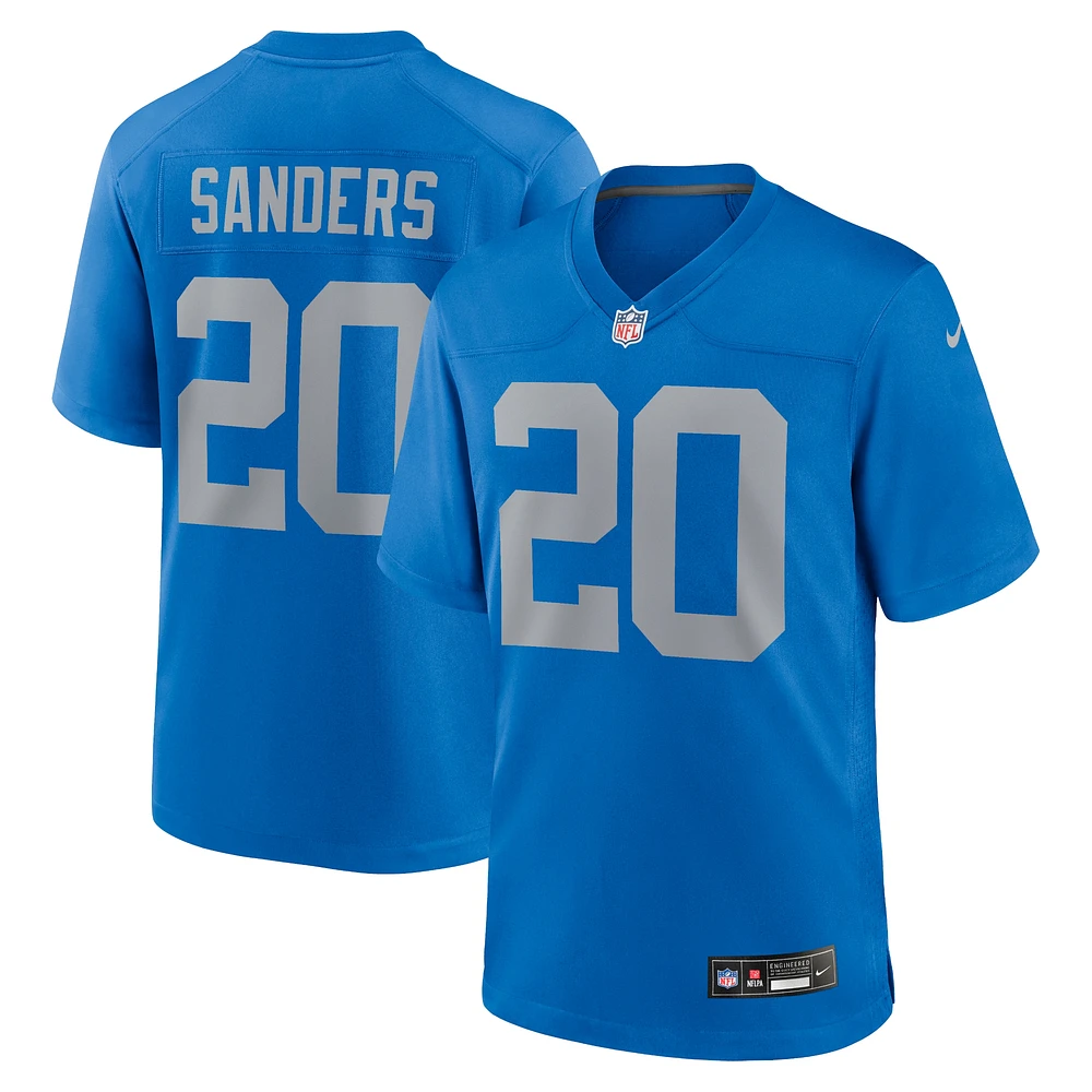 Maillot de match alternatif Nike Barry Sanders pour hommes des Detroit Lions, bleu