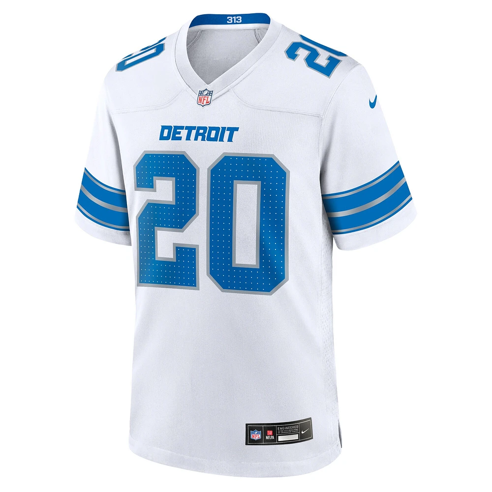 Men's Nike Barry Sanders White Detroit Lions Retired Player Game Jersey