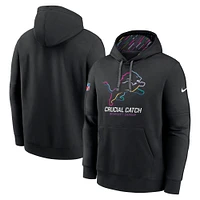 Men's Nike Black Detroit Lions 2024 NFL Crucial Catch Club Pullover Hoodie