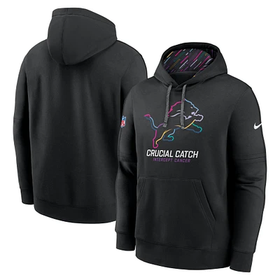 Men's Nike Black Detroit Lions 2024 NFL Crucial Catch Club Pullover Hoodie