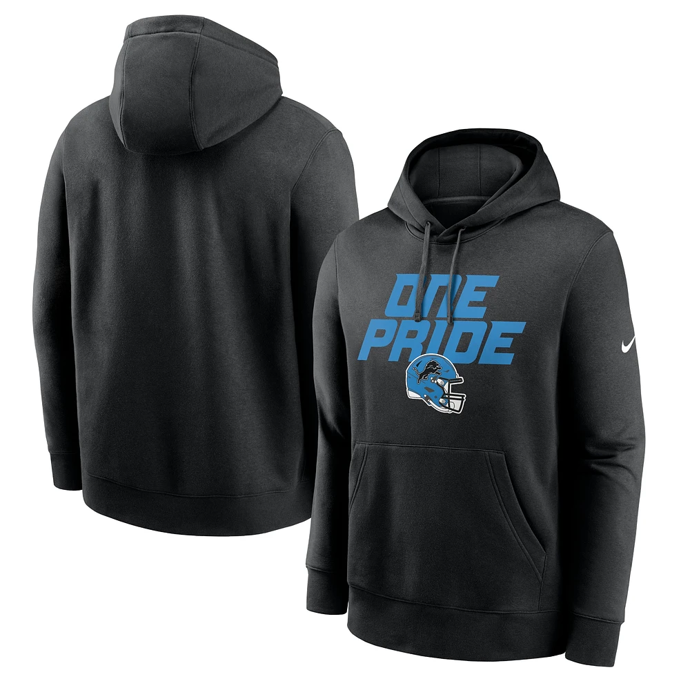 Men's Nike Black Detroit Lions Club Logo Pullover Hoodie