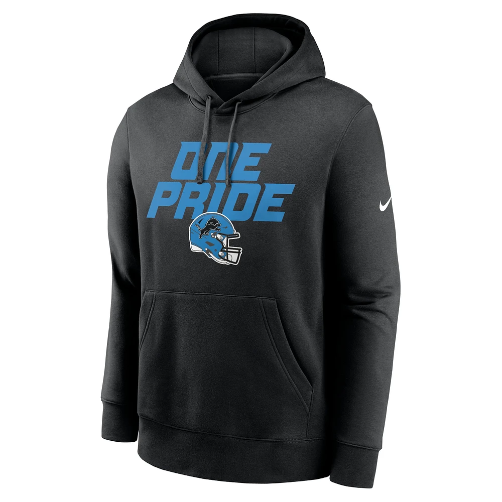 Men's Nike Black Detroit Lions Club Logo Pullover Hoodie