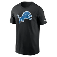 T-shirt Nike noir avec logo principal des Lions de Detroit pour homme