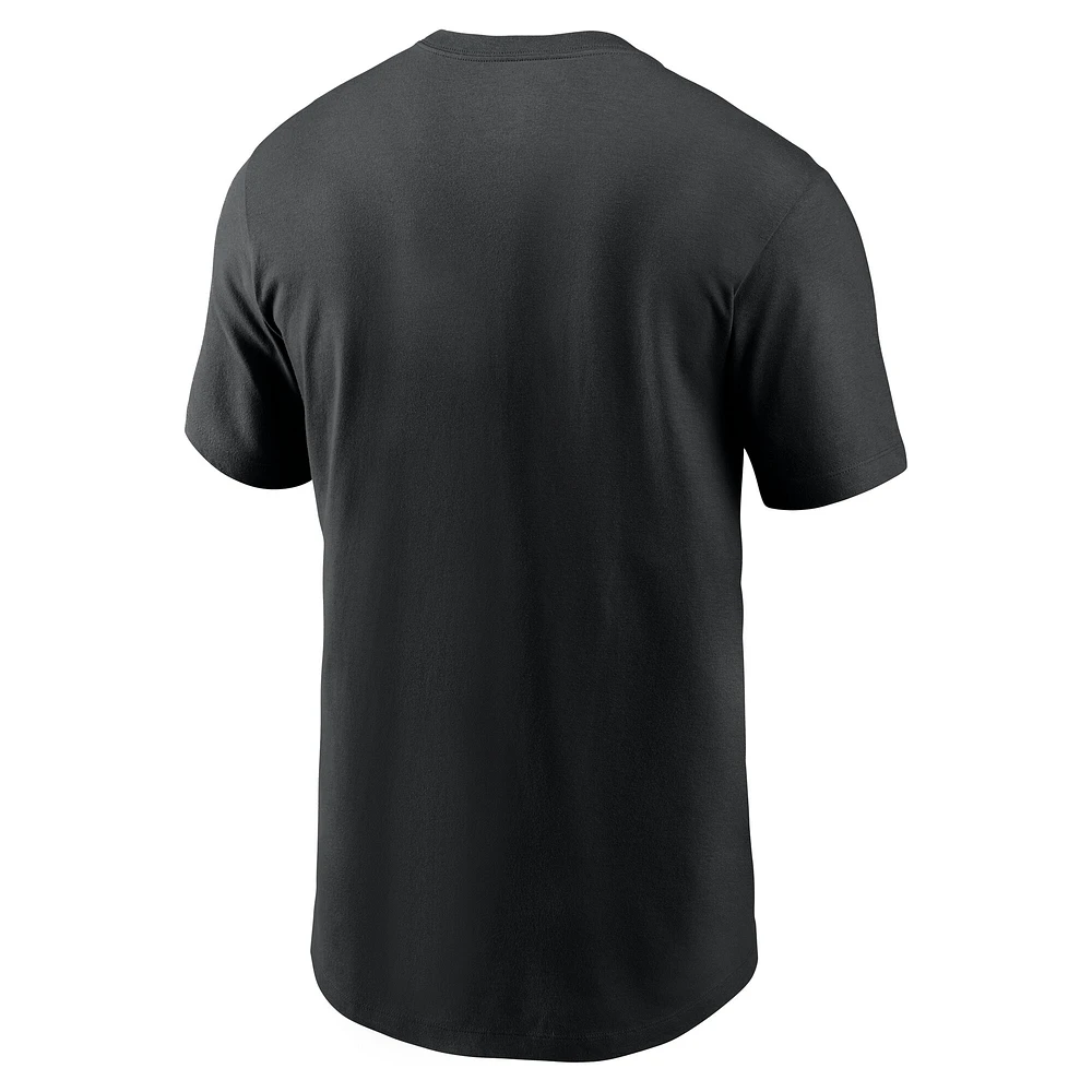 T-shirt Nike noir avec logo principal des Lions de Detroit pour homme