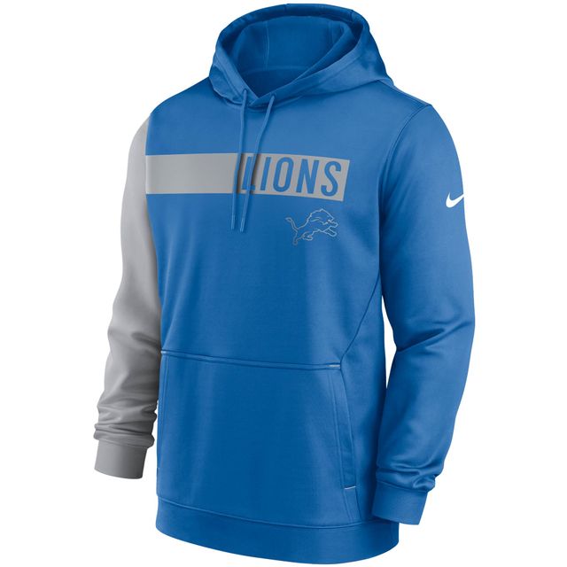 Lids Detroit Lions Nike Sideline Athletic Stack Performance Pullover Hoodie  - Blue