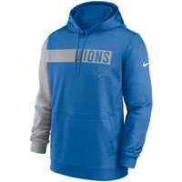 Detroit Lions Nike Colorblock Performance Pullover Hoodie - Blue/Silver