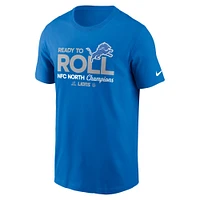 T-shirt Nike bleu pour homme Detroit Lions 2024 NFC North Division Champions Locker Room Trophy Collection