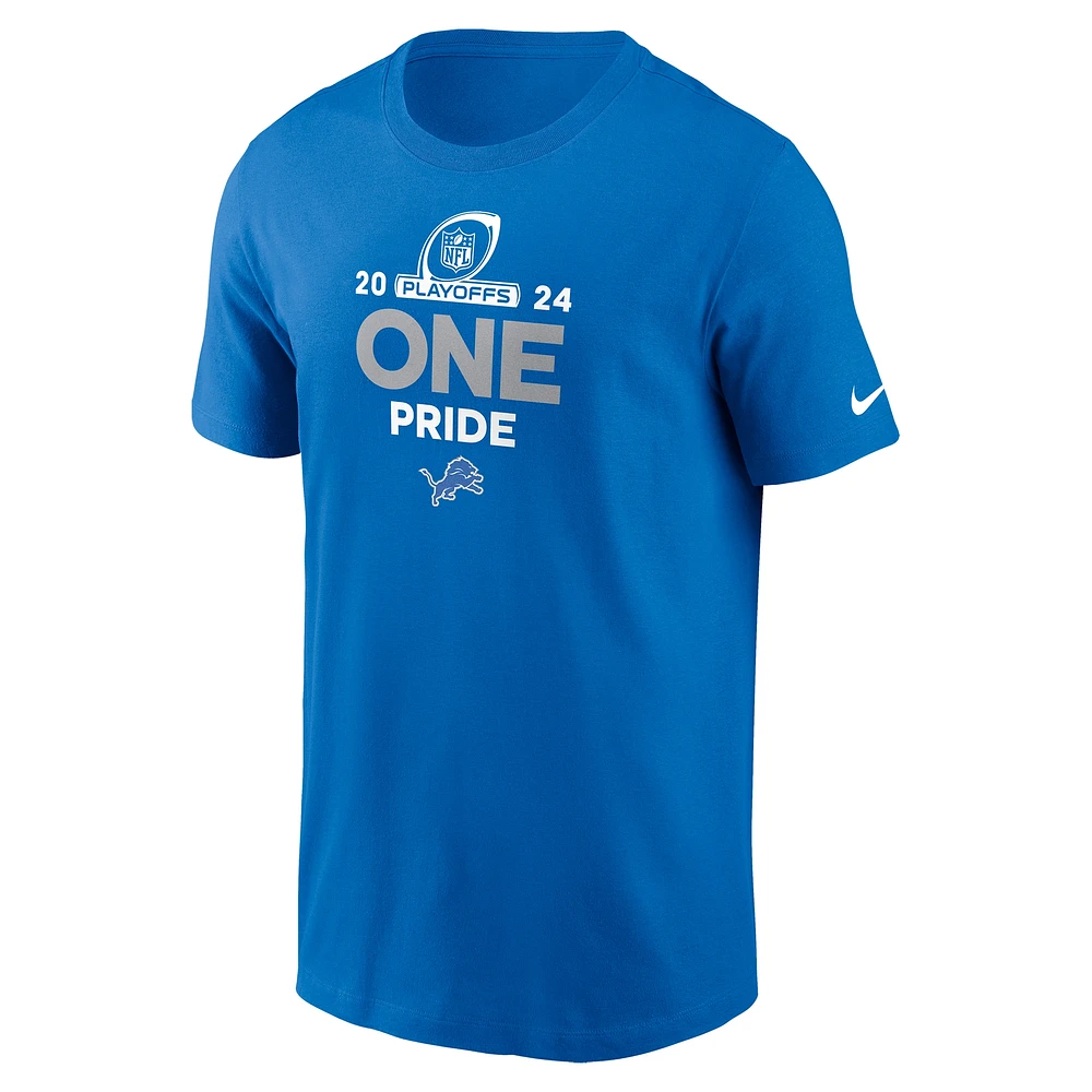 T-shirt Nike bleu pour homme Detroit Lions 2024 NFL Playoffs