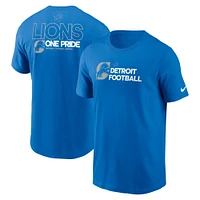 Men's Nike Blue Detroit Lions Outline T-Shirt