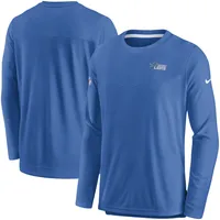 Nike Men's Detroit Lions Sideline Velocity Blue Long Sleeve T