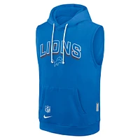 Men's Nike Blue Detroit Lions Sideline Performance Sleeveless Pullover Hoodie