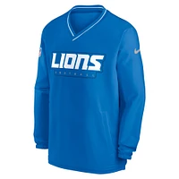 Chemise coupe-vent à enfiler Nike pour hommes, Detroit Lions Sideline, bleu