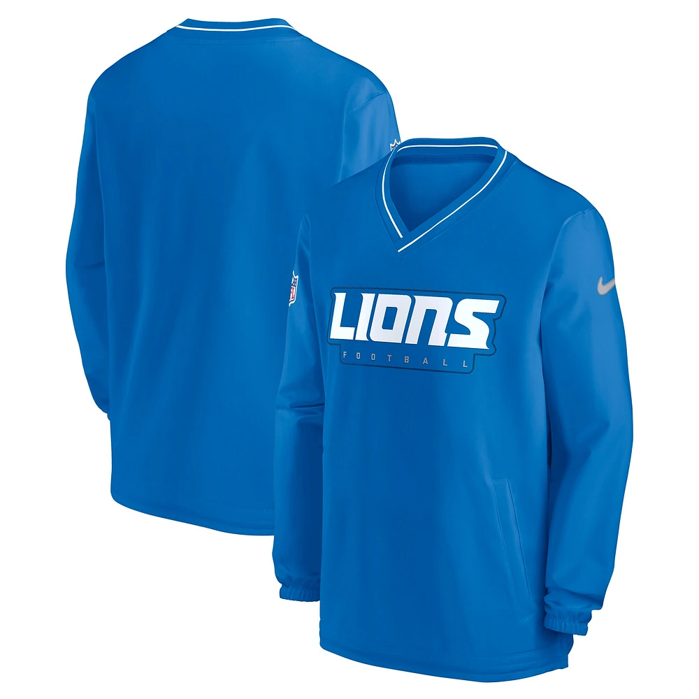 Chemise coupe-vent à enfiler Nike pour hommes, Detroit Lions Sideline, bleu