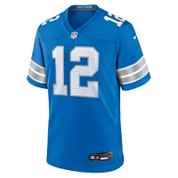 Maillot de match Nike bleu l'équipe des Lions Detroit Brandon Joseph pour homme