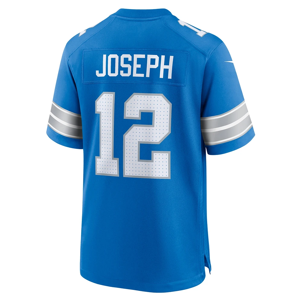 Maillot de match Nike bleu l'équipe des Lions Detroit Brandon Joseph pour homme