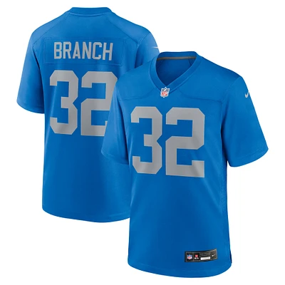 Maillot de match alternatif Nike Brian Branch bleu des Lions Détroit pour homme