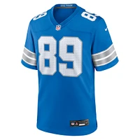 Maillot de match Nike Brock Wright bleu Detroit Lions pour homme