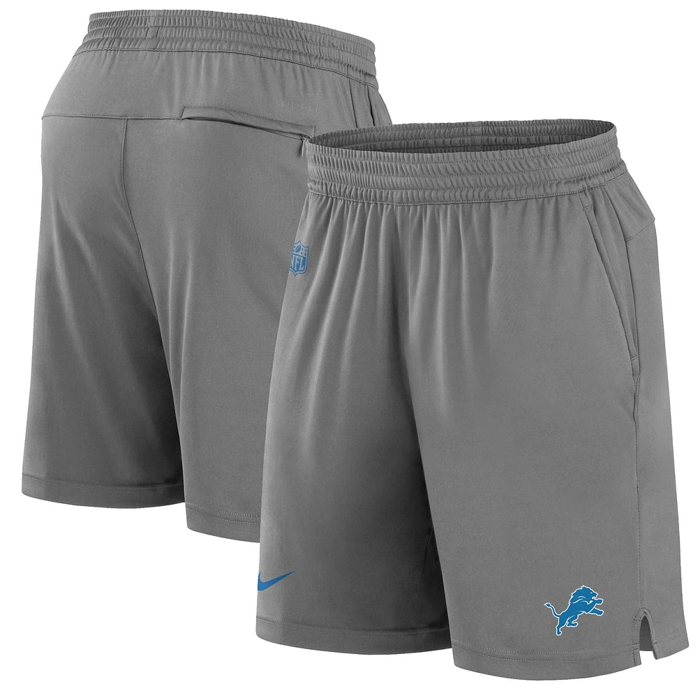 Short Nike Detroit Lions Sideline Performance pour homme, anthracite